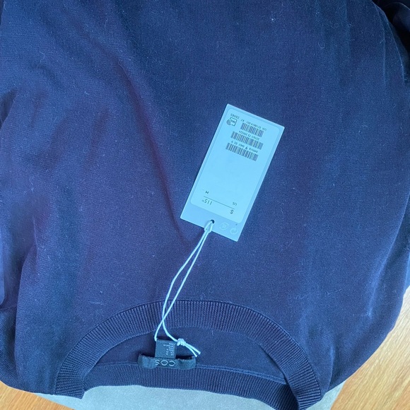 New Cos Black Cotton Knit Silk Flowy Sleeves Top Medium NWT - Picture 8 of 8